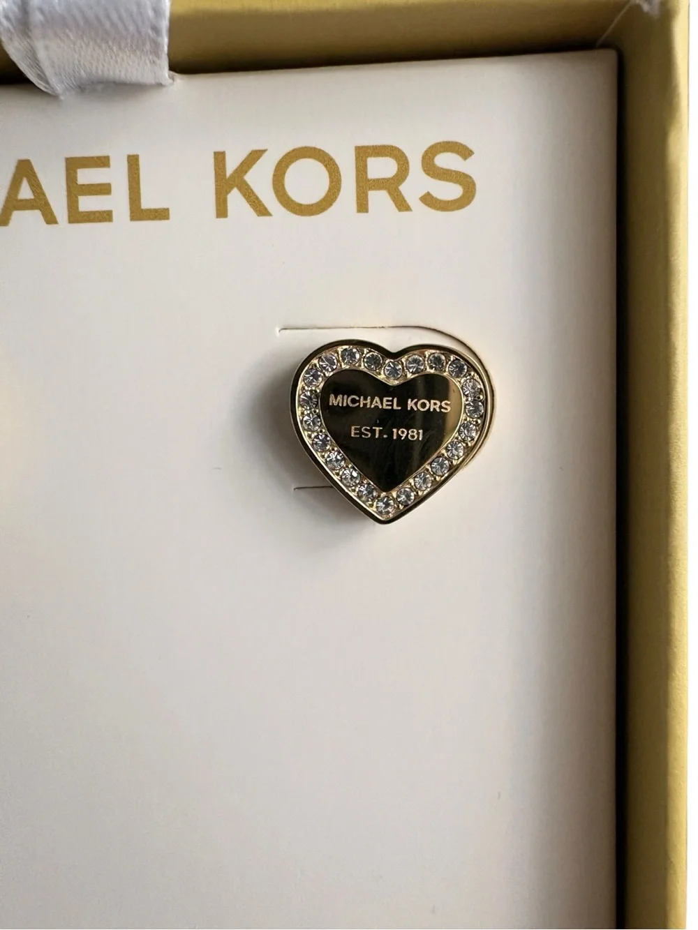 NEW Michael Kors Gold Heart Stud Earrings